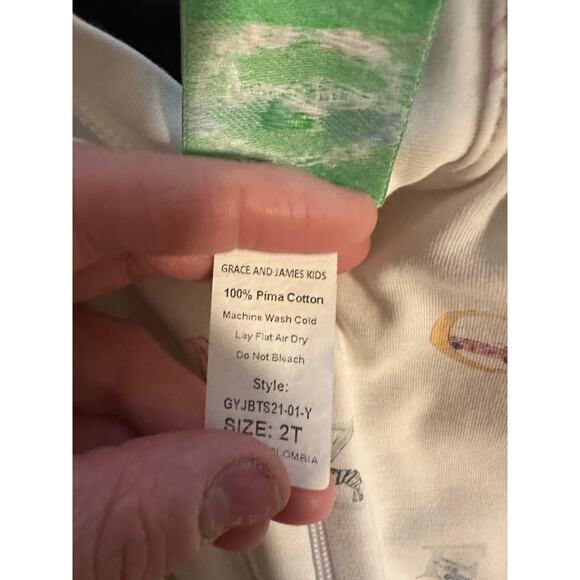 Grace & James Kids 2T White Alphabet Print Long Sleeve Zip Up Onesie - Picture 3 of 8